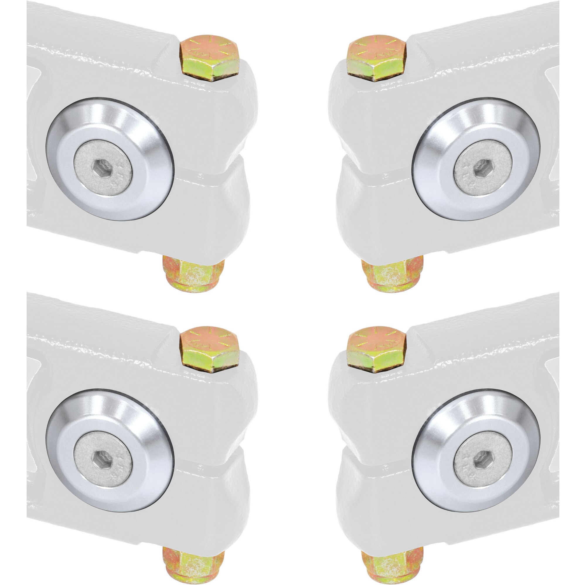 Bolted grey mechanical parts.