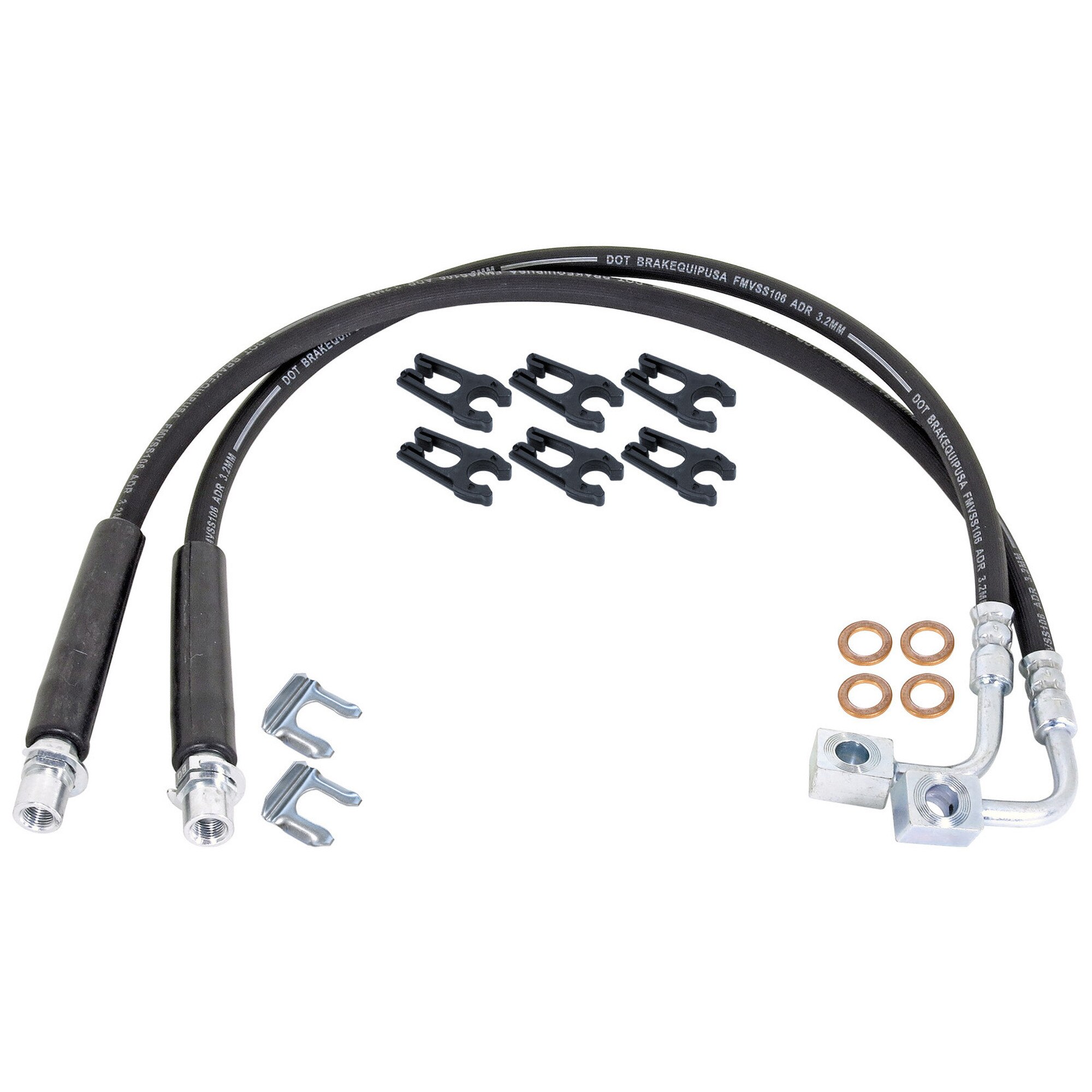 RockJock RJ-156400-101 extended rear brake hose kit Jeep Gladiator JT