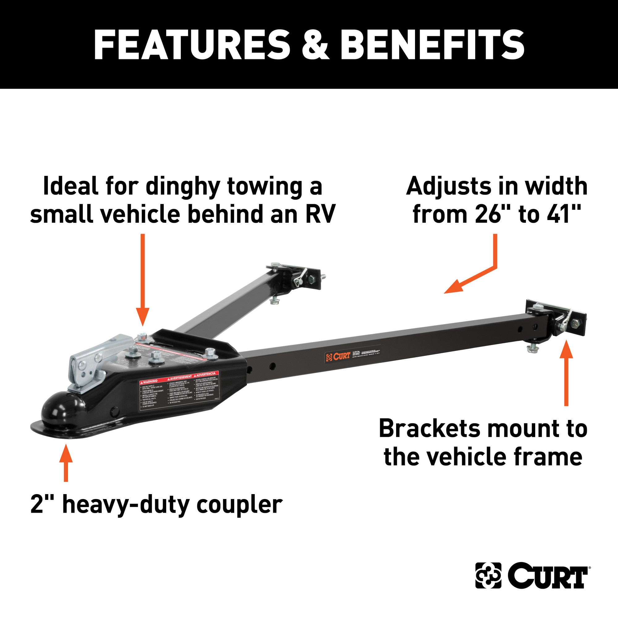 RockJock Curt universal tow bar.