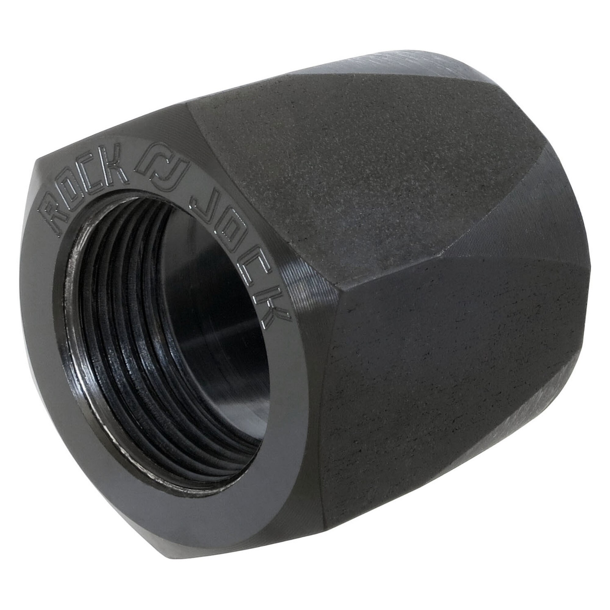  Black threaded metal nut
