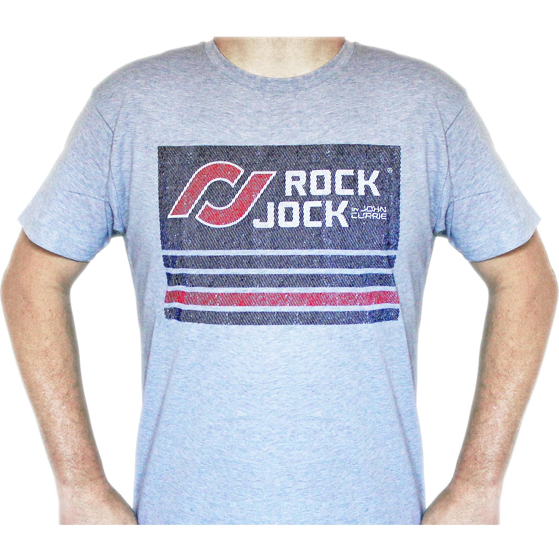 RJ711011 RockJock TShirt (Gray, Distressed Logo on Front)