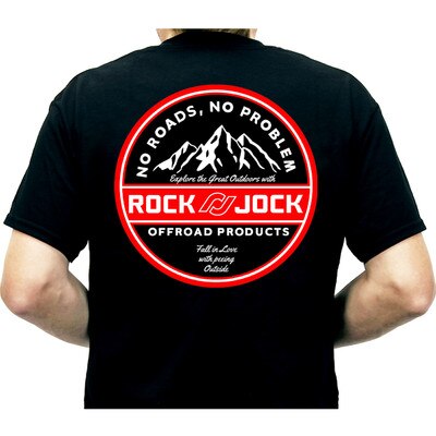 RockJock black t-shirt with logo on bothside