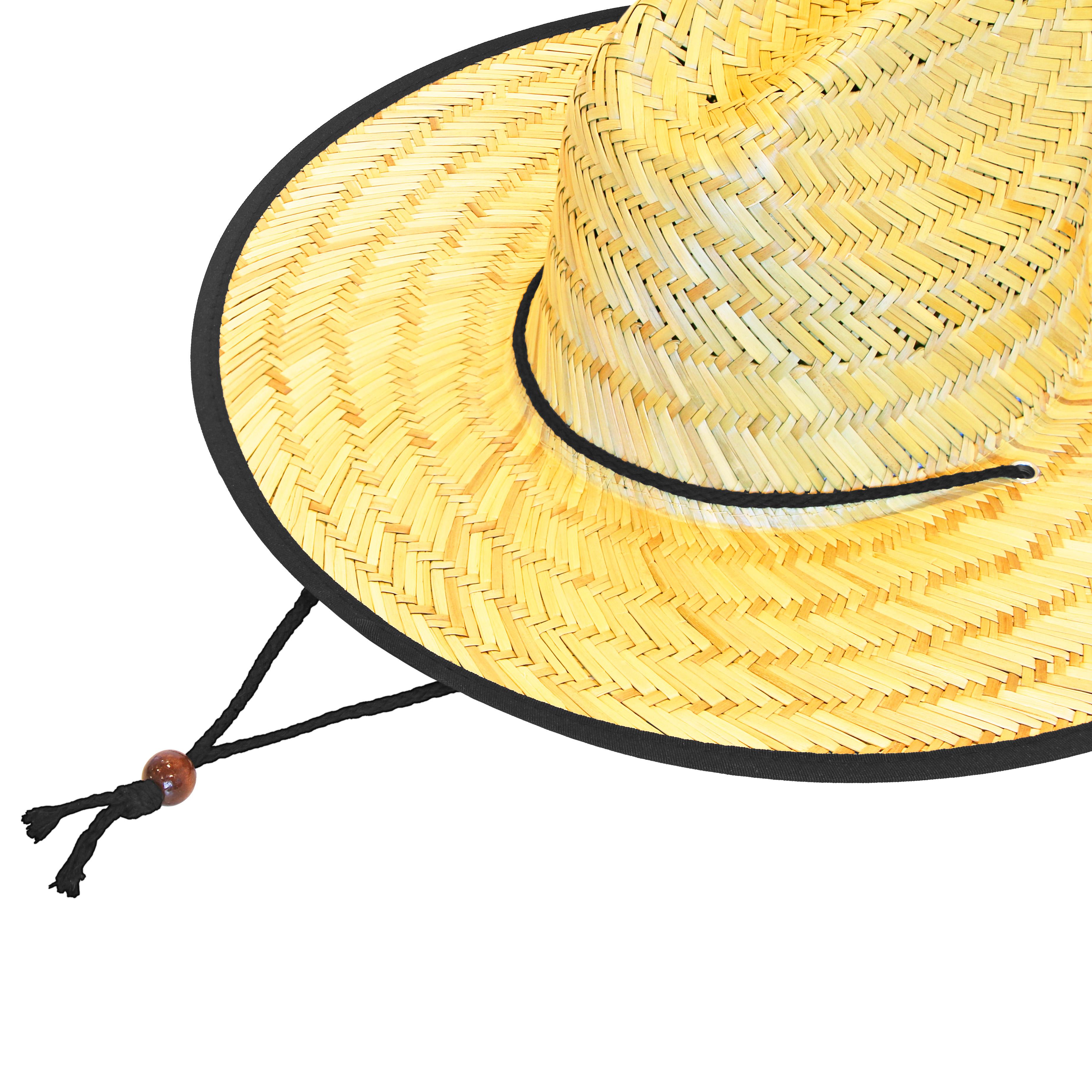 RJ-715014-1 - RockJock Straw Hat - L/XL (RJ Logo Patch, Chin Strap